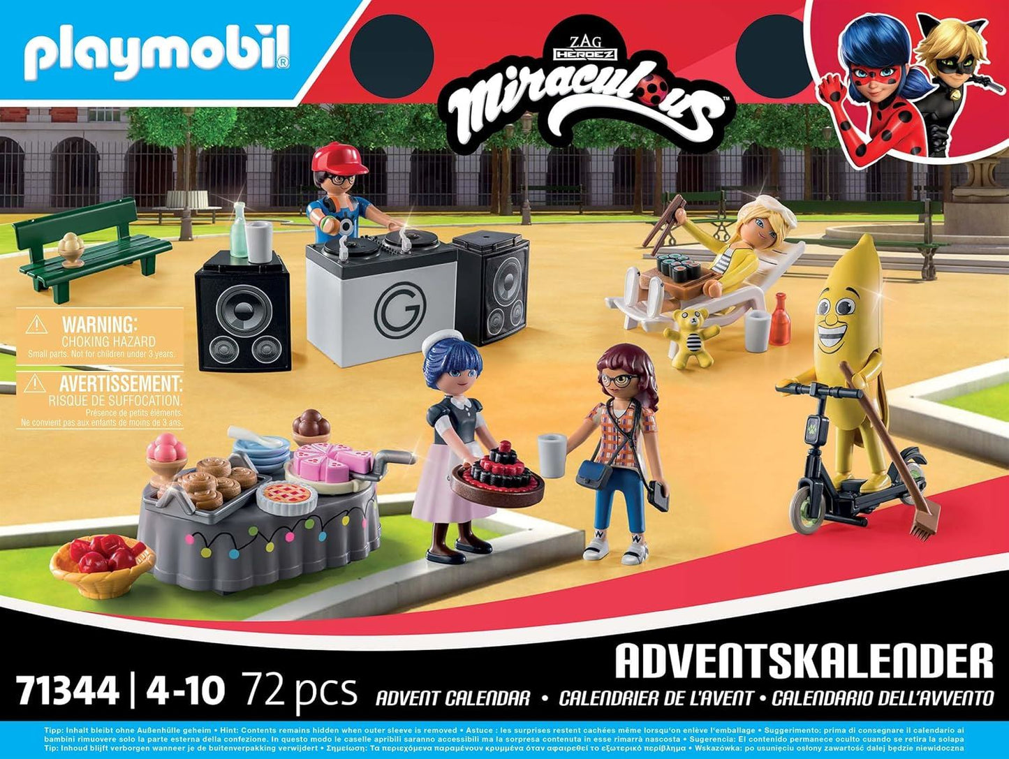PLAYMOBIL 71344 Miraculous: Picnic in Paris Advent Calendar – 24-Day Holiday Countdown with Marinette & Friends in Paris Park