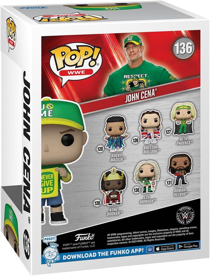 John Cena “Never Give Up” #136 Pop! Vinyl Figure – WWE Funko Collectible 3.75″ Wrestling Superstar Figure