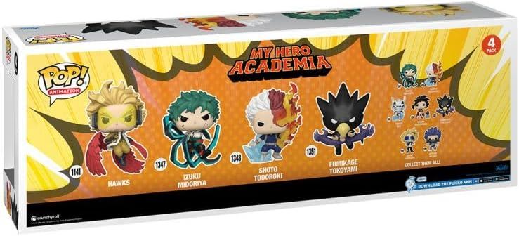 Hawks, Izuku Midoriya, Shoto Todoroki & Fumikage Tokoyami 4-Pack 78045 – My Hero Academia Flocked Special Edition Pop! Vinyl Figures Set 3.75″