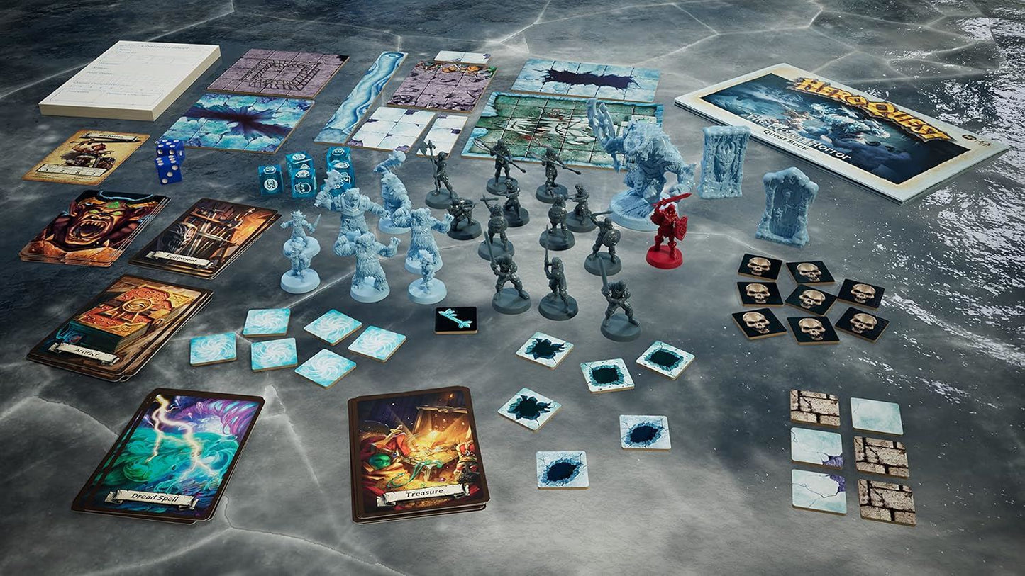 HeroQuest – Der Eisige Schrecken F5815 – Erweiterungspack zum HeroQuest Game System (10 neue Quests, Miniaturen, Fallen & Artefakte) – Avalon Hill / Hasbro [German Version]