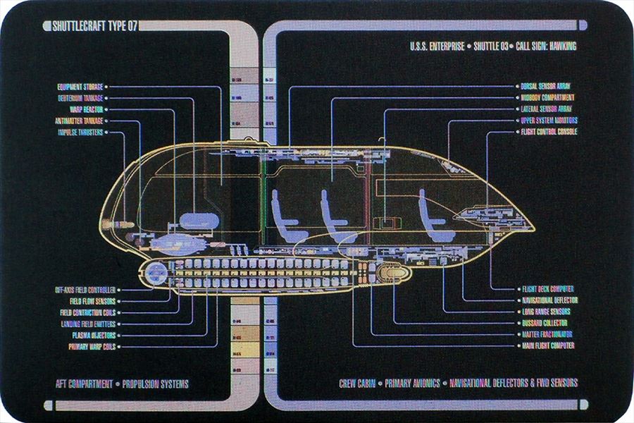 Enterprise Shuttles - Set 3 (Type 7 Shuttlecraft & Type 9A Cargo Shuttlecraft) Model Die Cast Ship (Eaglemoss / Star Trek)