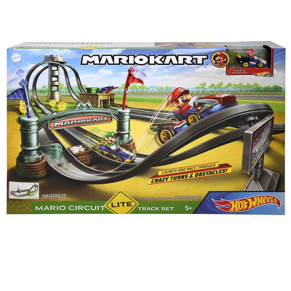 Hot Wheels MARIO KART Circuit Lite Track Set Die-Cast Vehicle Playset