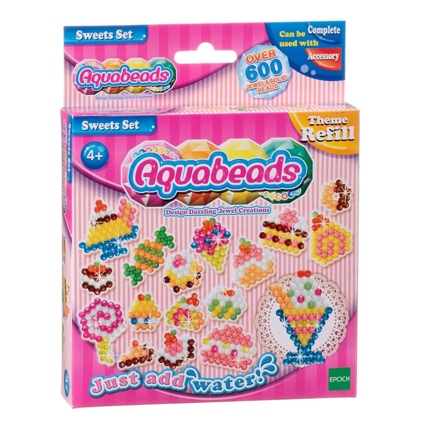 AQUABEADS Sweets Set REFILL PACK (Over 600 Beads) - Just Add Water!