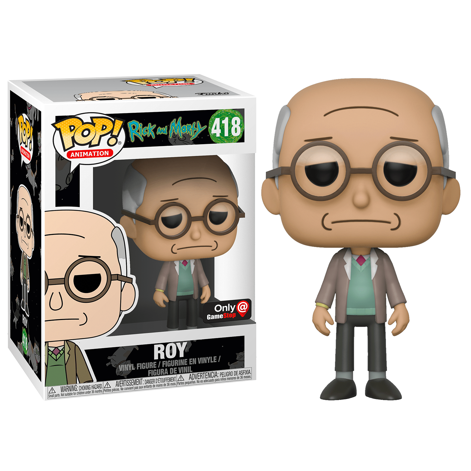Funko ROY (418), RICK (416), MORTY (417) POP! Blip and Chitz EXCLUSIVE Vinyl Figures [SET OF 3]