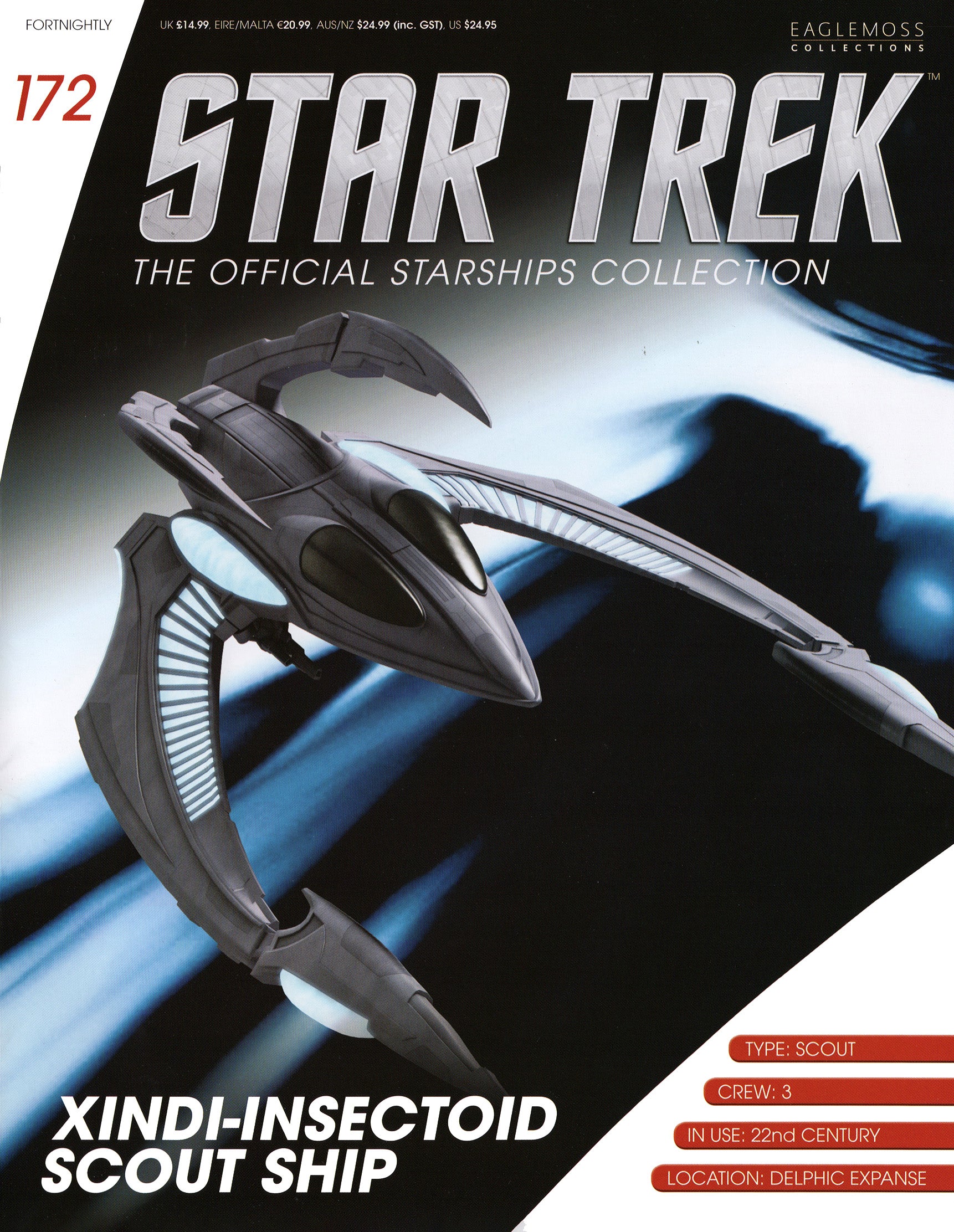 #172 Xindi Insectoid Scout Ship Model Diecast Ship (Eaglemoss / Star Trek)